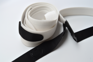 elastic strap, long, white and black, custom