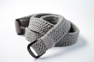 gray knitted cotton strap