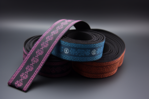 polyester jacquard logo weaving, thin webbing