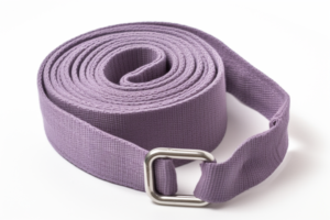 purple yoga strap with d ring