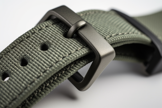 webbing belt, green, custom pattern