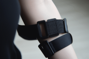 medical uses strap, black polyester, assembled