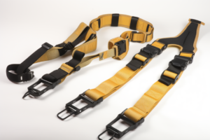 Positioning straps, yellow and black