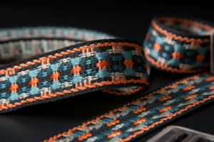 Pattern weaving webbing, jacquard logo pattern