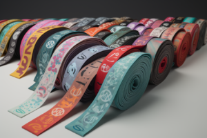 printed webbing. logo repeated. 10 colors