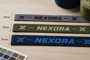 Elastic headlamp strap webbing in 20 mm, 25 mm, and 30 mm widths