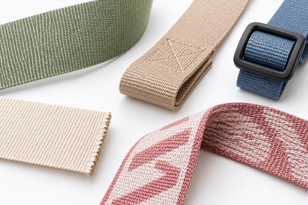 Webbing folds, cut ends, jacquard surfaces and hardware that can create skin contact points