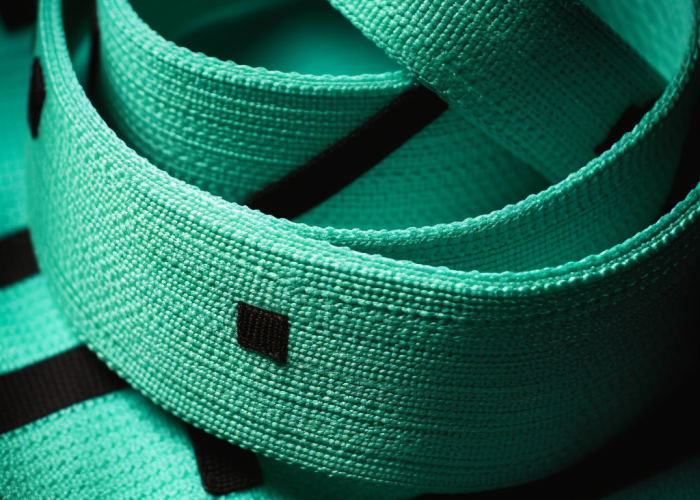 custom webbing, blue, nylon