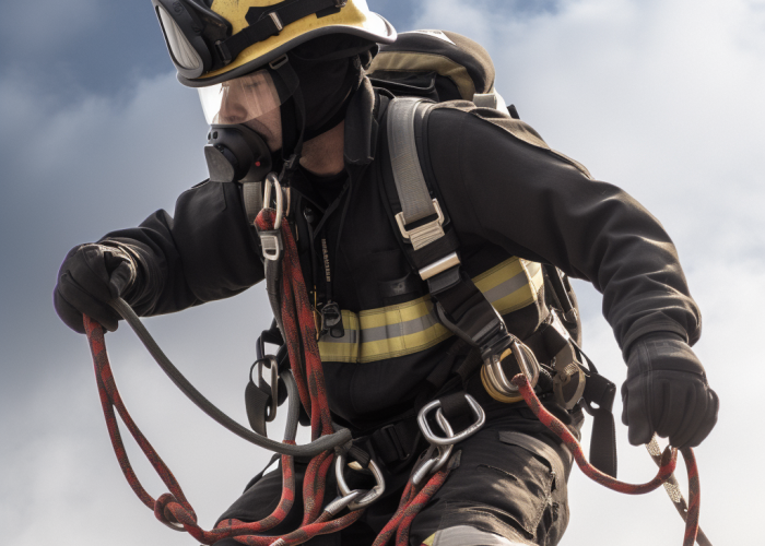 Webbing used by firefighter