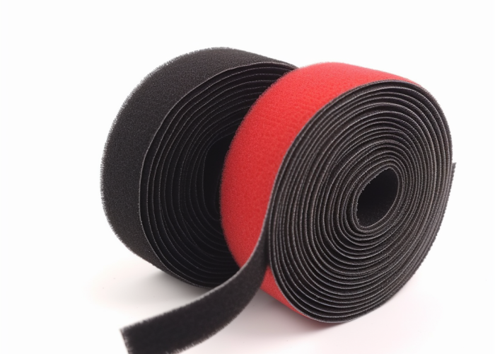 Velcro Webbing, black and red