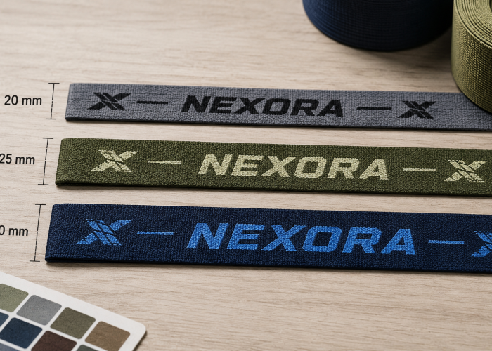 Elastic headlamp strap webbing in 20 mm, 25 mm, and 30 mm widths