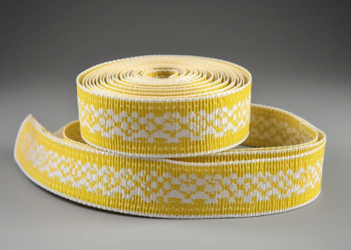 Jacquard Webbing yellow and white Jacquard Webbing yellow and white