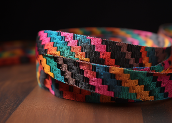 Multi-color weaving webbing. poly