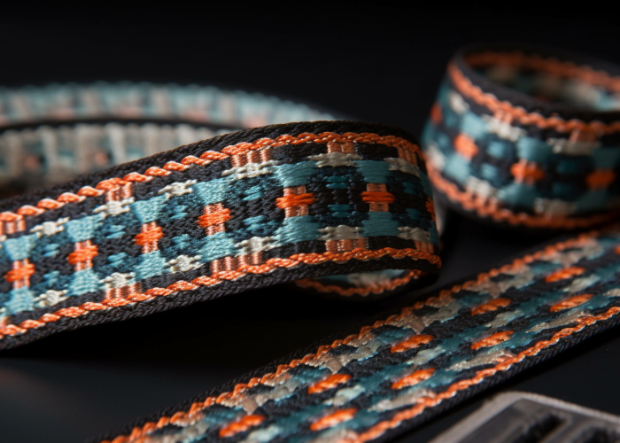 Pattern weaving webbing, jacquard logo pattern