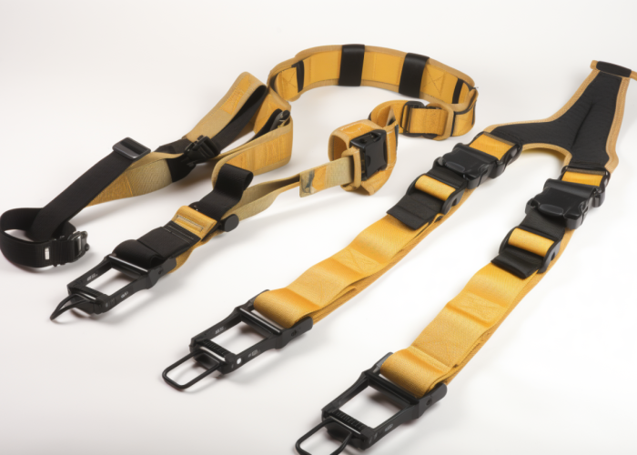 Positioning straps, yellow and black