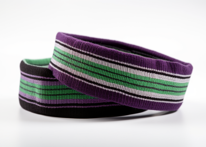 Striped tennis elastic headband
