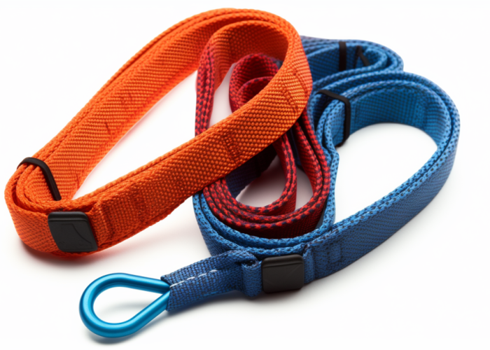 climbing strap, red and blue