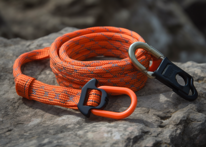 climbing webbing, red and yellow climbing webbing, red and yellow