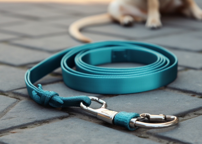 dog leash, blue, nylon