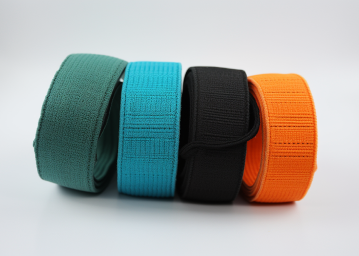 elastic webbing blue green and black orange color