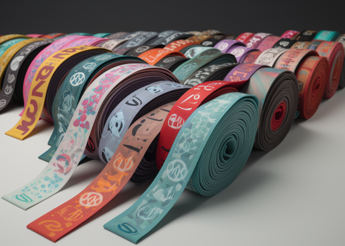 printed webbing. logo repeated. 10 colors