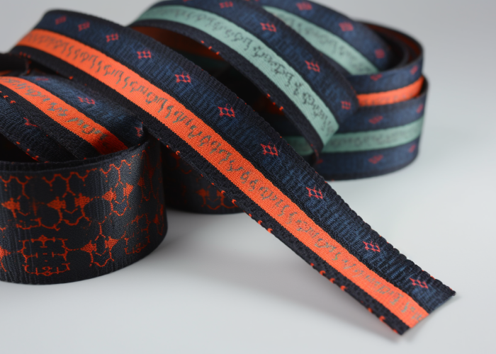 logo weaving webbing, orange n green
