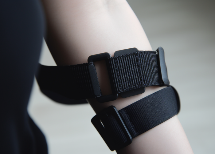 medical uses strap, black polyester, assembled