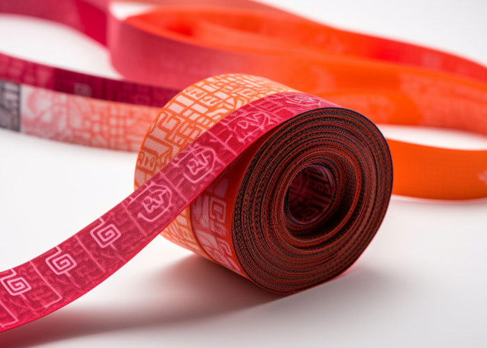 screen printed logo on polyester webbing