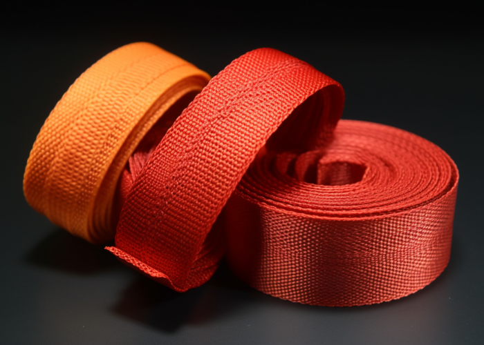 red nylon webbing with cold cut edge
