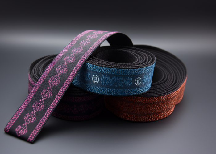 polyester jacquard logo weaving, thin webbing
