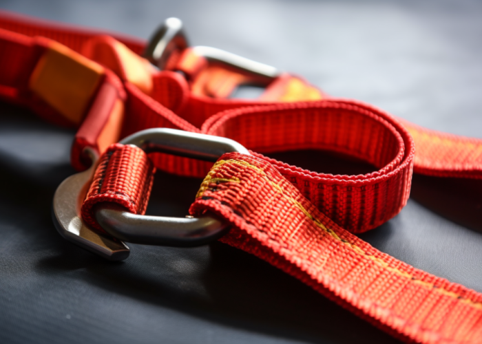 sewn webbing with two climbing carabiners at two sides