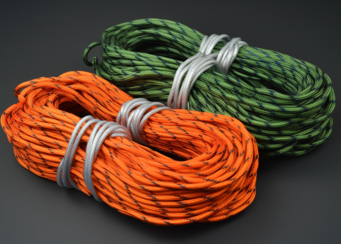 shroud lines, red. green
