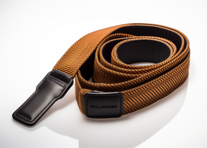 straps and black hardware on a white background