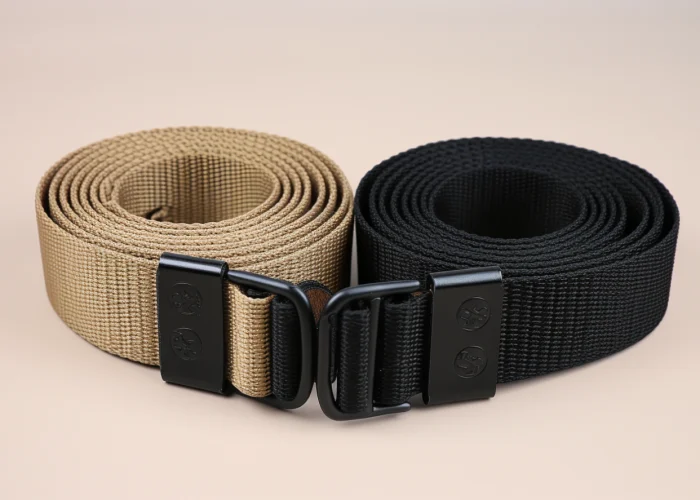 webbing belt, black and light brown webbing belt, black and light brown
