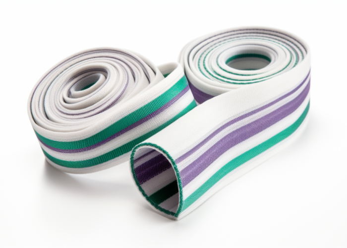 white and green tubular webbing