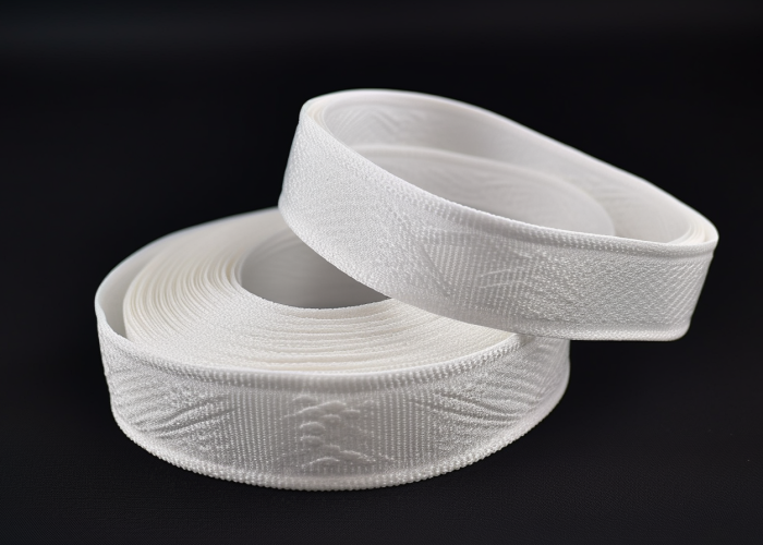white jacquard weaving webbing rolls