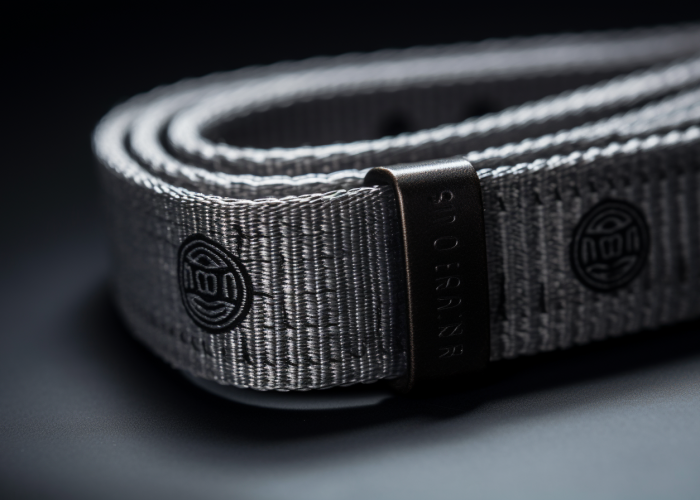 woven nylon strap with screen printed bold logo